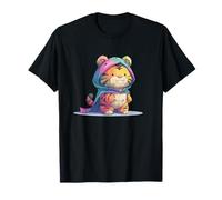 Carino Chibi Tiger in Rainbow Wizard Hood Capo Maglietta