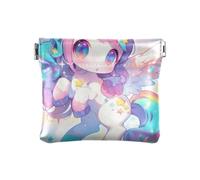 Carino Chibi Unicorni Moda Cuoio DELL'UNITÀ di elaborazione Piccola Borsa Della Moneta Comodo Oggetti Personali Organizzatore