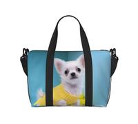 Carino Chihuahua 1 Stampa Carry On Pernottamento Bag,Viaggio Borsone Da Viaggio,Borsa Oggetto Personale, per Viaggi, Palestra Sport Weekender, Nero , Taglia unica
