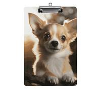 Carino Chihuahua Appunti Acrilico Carino Moda Appunti Decorativo, 31,8 x 21,6 cm Standard A4 Formato Acrilico Clip per Classe, Insegnanti, Forniture per Ufficio