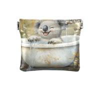 Carino Chihuahua Cani Retro Vasca Da Bagno Donna PU Pelle Portamonete Carino Chiusura Portafoglio Porta Carte per Ragazze Donne Signore, divertente Koala Retro vasca da bagno, 1 size, moderno