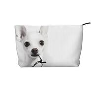 Carino Chihuahua Chiusura Cerniera Velluto a Coste Trucco Borsa Multifunzionale Organizer 22x7x17cm per Viaggi Campeggio Vacanza Fitness, Nero , Taglia unica