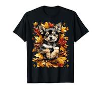 Carino Chihuahua con Foglie Autunnali Stagione Autunno Vibes Cane Maglietta