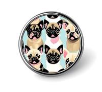 Carino Chihuahua Pug Distintivo Rotondo Personalizzato Metallo Risvolto Pin Distintivi Fit Abbigliamento Borse Cappello Umoristico Stampato Spilla Distintivo Decorazioni per Feste Accessori per Uomini