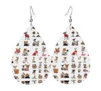 Carino Chihuahua Pug Modello Orecchino In Pelle Per Le Donne A Goccia Traforato Orecchini In Pelle Set Compleanno Natale Gioielli Regali Per Le Donne