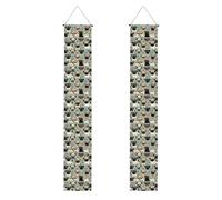 Carino Chihuahua Pug Modello Stampa Decorazione Banner Sfondo Congratulazioni Porta Adatto Uso Interno Esterno Facile Installazione