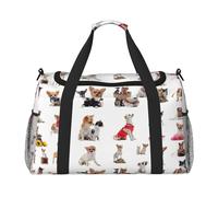 Carino Chihuahua Pug Modello Stampa Funzionale Borsa Da Viaggio Ampio Spazio Borsa Da Viaggio Pieghevole Carry On Tote per Weekender