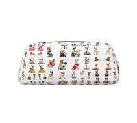 Carino Chihuahua Pug Modello Stampa Scuola Pelle Cerniera Fontana Penna a sfera Penna Roller Astuccio Astuccio Astuccio per Studente, Argento, Taglia unica, Astuccio per trucchi