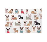Carino Chihuahua Pug Pattern Bandiera 3x5 Ft No Fade Bandiera di benvenuto Giardino Yard House Bandiere Decorative Garden Yard Sign Indoor Outdoor Banner Party Home Decor