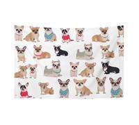 Carino Chihuahua Pug Pattern Bandiera 3x5 Ft No Fade Bandiera di benvenuto Giardino Yard House Bandiere Decorative Garden Yard Sign Indoor Outdoor Banner Party Home Decor