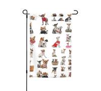 Carino Chihuahua Pug Pattern Stampa 30,5 x 45,7 cm Bandiera Giardino Tutte Le Stagioni Decorazione Esterna Per Cortile Patio Portico E Prato Bandiera