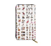 Carino Chihuahua Pug Pattern Stampa Pelle Portafoglio Lungo Clutch - Portafoglio Personalizzato Alla Moda, Slot per Schede Multiple, Regalo Pronto, Nero, Taglia Unica, Nero , Taglia unica