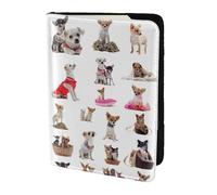 Carino Chihuahua Pug Pattern Stampa Porta Passaporto, Essenziali da Viaggio, Carta E Passaporto Antifurto, Formato Per Tutti I Passaporti Standard
