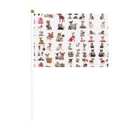 Carino Chihuahua Pug Pattern Sticks Mini Piccolo Tenuto in Mano con Pali per Festa Nazionale Parata Sport Party Decorazioni