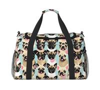 Carino Chihuahua Pug Stampa Grande Capacità Mano Carry Bag per le Donne Pieghevole Carry On Tote per Aereo Viaggio
