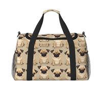 Carino Chihuahua Pug Stampa Pieghevole Carry On Tote Grande Capacità Mano Carry Bag per Aereo Weekend Fughe