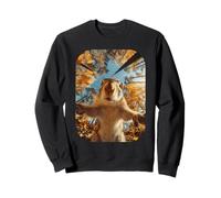Carino Chipmunk Selfie Autunno Foglie Foresta Autunno Felpa