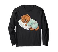 Carino Chow Chow Cane Che Dorme in Pigiama Bedtime Art Maglia a Manica