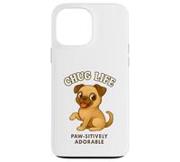 Carino Chug Breed Dog Puppy Chihuahua Pug Hybrid Cross Custodia per iPhone 13 Pro Max