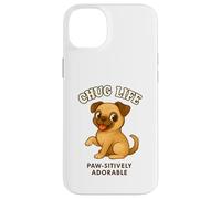 Carino Chug Breed Dog Puppy Chihuahua Pug Hybrid Cross Custodia per iPhone 14 Plus