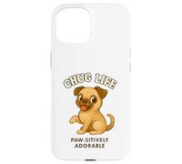 Carino Chug Breed Dog Puppy Chihuahua Pug Hybrid Cross Custodia per iPhone 15