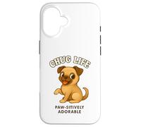 Carino Chug Breed Dog Puppy Chihuahua Pug Hybrid Cross Custodia per iPhone 16
