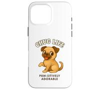 Carino Chug Breed Dog Puppy Chihuahua Pug Hybrid Cross Custodia per iPhone 16 Pro Max