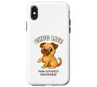 Carino Chug Breed Dog Puppy Chihuahua Pug Hybrid Cross Custodia per iPhone X/XS