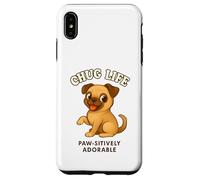 Carino Chug Breed Dog Puppy Chihuahua Pug Hybrid Cross Custodia per iPhone XS Max
