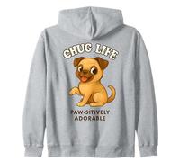 Carino Chug Breed Dog Puppy Chihuahua Pug Hybrid Cross Felpa con Cappuccio