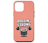 Carino Cibo Sushi Roll Lavorando Fuori Con Manubri Divertente Palestra Custodia per iPhone 12 mini