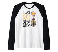 Carino Cicada Amante Mi Piace Davvero Le cicale Maglia con Maniche Raglan