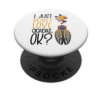 Carino Cicada Amante Mi piace davvero le cicale PopSockets PopGrip Adesivo