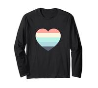 Carino Cinque Colori Strisce Calma Brezza Tema Grafica Minimale Maglia a Manica