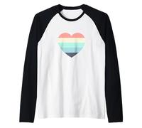 Carino Cinque Colori Strisce Calma Brezza Tema Grafica Minimale Maglia con Maniche Raglan