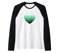 Carino Cinque Colori Strisce Foresta Calma Tema Grafica Minim Maglia con Maniche Raglan