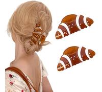 Carino clip per artiglio dei capelli del pane per le donne, 2-pack novità croissant food clip per capelli, acrilico divertente unico accessori per capelli Idea regalo