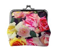 Carino Clover Stampato Moneta Borsa Per Le Donne Del Raccoglitore Della Borsa Del Raccoglitore Dell'unità di elaborazione Del Sacchetto, Rose colorate, Taglia unica, Vintage