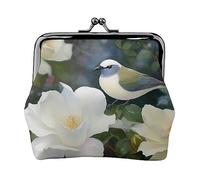 Carino Clover Stampato Moneta Borsa Per Le Donne Del Raccoglitore Della Borsa Del Raccoglitore Dell'unità di elaborazione Del Sacchetto, Gardenia Fiori Uccelli, Taglia unica, Vintage