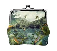 Carino Clover Stampato Moneta Borsa Per Le Donne Del Raccoglitore Della Borsa Del Raccoglitore Dell'unità di elaborazione Del Sacchetto, Paesaggio tropicale, Taglia unica, Vintage