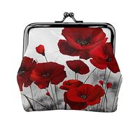 Carino Clover Stampato Moneta Borsa Per Le Donne Del Raccoglitore Della Borsa Del Raccoglitore Dell'unità di elaborazione Del Sacchetto, Papavero rosso., Taglia unica, Vintage