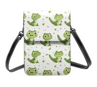 Carino coccodrillo stampa verde piccola borsa a tracolla per le donne, piccole borse in pelle borsa a tracolla per telefono cellulare