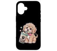 Carino Cockapoo Puppy Love Bubble Tea Kawaii Custodia per iPhone 16