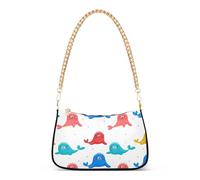 Carino Colorato Cartone Animato Sigilli Bianco Estetica Borsa A Tracolla per Le Donne Hobo Borsa Frizione Arte Pochette Borsa Chiusura Cerniera