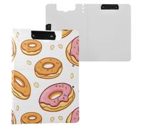 Carino Colorato Del Fumetto Ciambelle Puntini Appunti Pieghevole Doppia Clip Portapenne Clip Board con Copertura Appunti Folio Accessori di Cancelleria