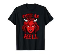 Carino Come l'inferno Esoterico Carino Satanico Occulto Anime Ragazza Maglietta