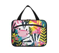 Carino con fiore nella giungla appeso borsa da toilette da viaggio per gli uomini con gancio, borsa da toilette impermeabile di design per viaggi must have WC estuche para guardar