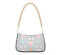 Carino coniglietti floreali corone conigli sera pochette borsa donna tote modello borsa a tracolla da donna chiusura con cerniera