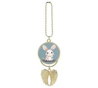 Carino coniglietto da appendere per auto, ciondolo per specchietto retrovisore, regalo fortunato, ornamento da appendere, divertente ciondolo per auto per ufficio, decorazione domestica, stile dorato