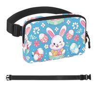 Carino coniglietto pasquale-1811 Marsupio per uomini e donne, marsupio con tracolla regolabile, alla moda, borsa a tracolla ovunque, per viaggi all'aperto, corsa, escursionismo, multicolore,